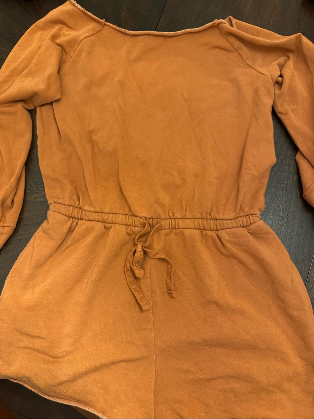 Aerie Off-Shoulder One-Piece Romper in Rust